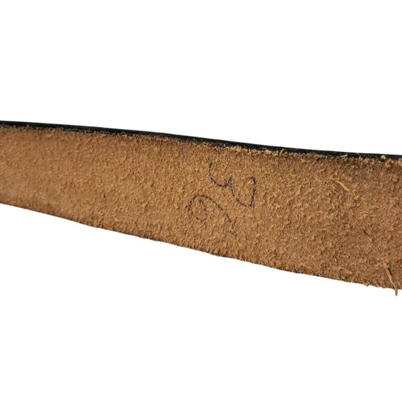 Vintage Tooled Brown Leather Belt With PNW Wildlife Design Including Eagle Ducks - Picture 8 of 13